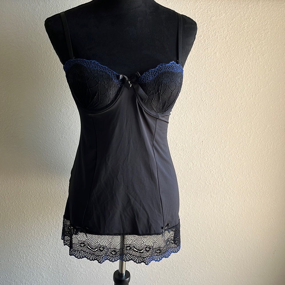 Black with Blue Accent Lingerie